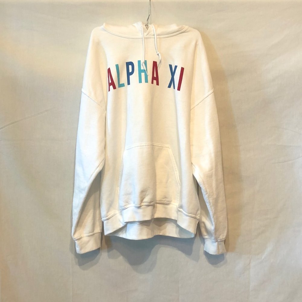 Alpha Xi Delta White Hoodie Sweatshirt
